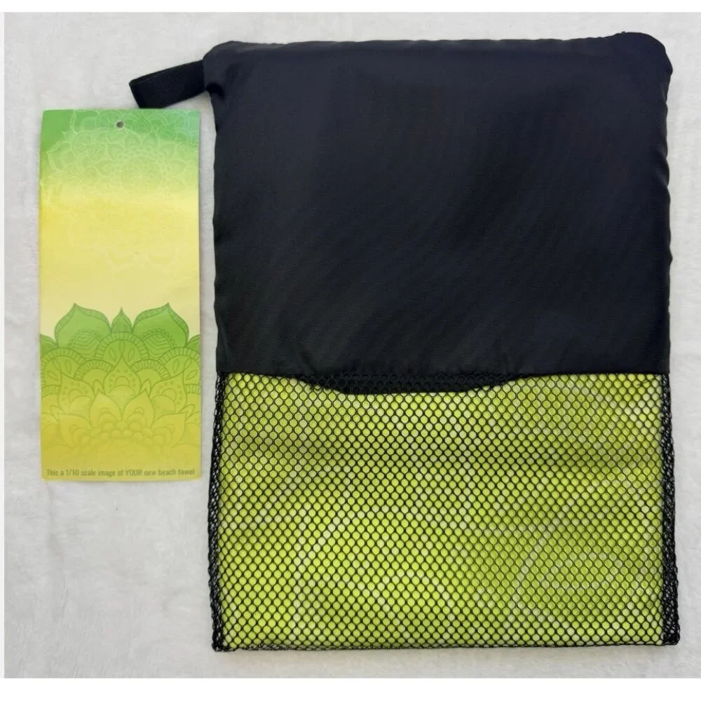 Mandala Beach Towel Oversized Microfiber Quick Dry BT-MAN3070-GR Neon Green NWT